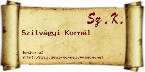 Szilvágyi Kornél névjegykártya