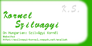 kornel szilvagyi business card