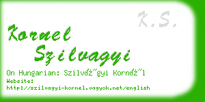 kornel szilvagyi business card